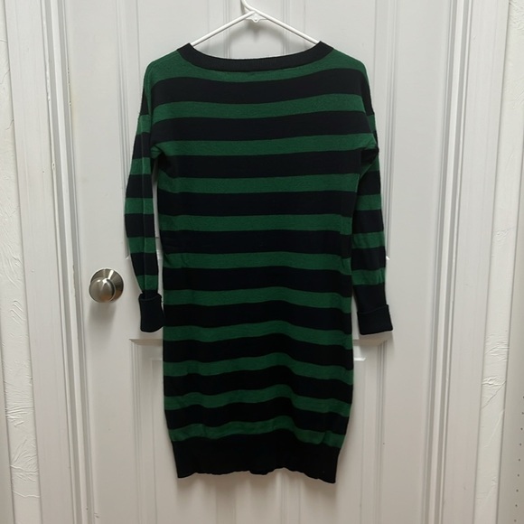 J. CREW Blue and Green Horizontal Striped Long Sleeve Sweater Dress - Picture 3 of 3